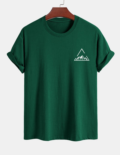 Regular Fit Mountain Print Cotton T-Shirt