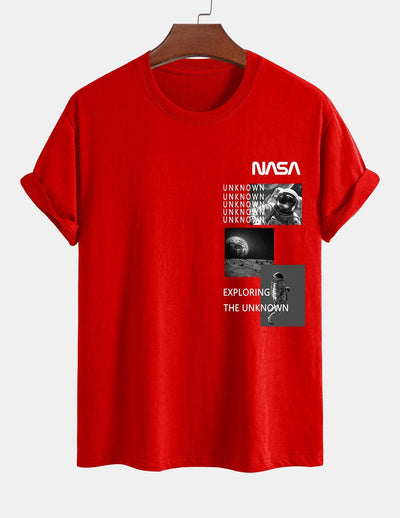 Regular Fit NASA Moon Landing Print Cotton T-Shirt