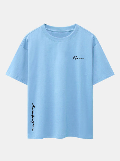 Slogan Print Drop Shoulder Oversize T-Shirt