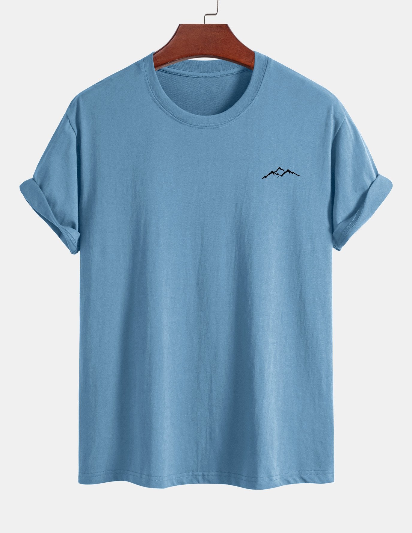 Regular Fit Mountains Print Cotton T-Shirt