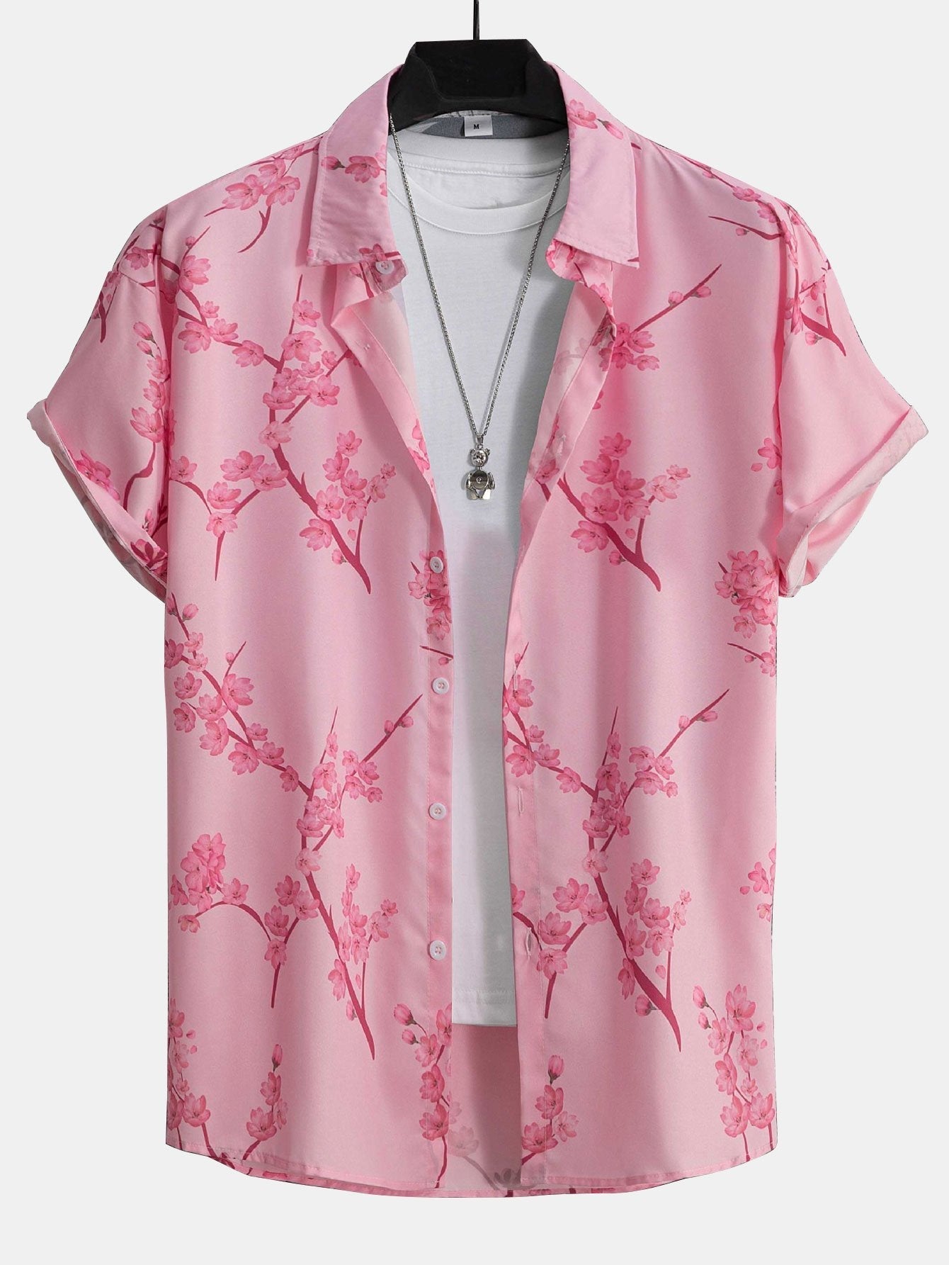 Cherry Blossoms Print Button Up Shirt