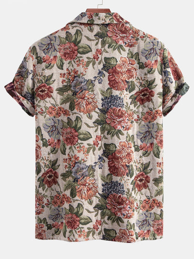 Floral Jacquard Cuban Shirt