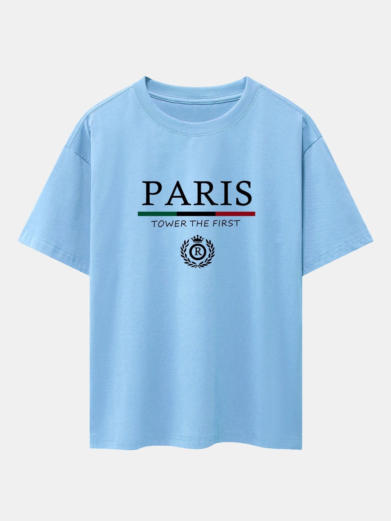 Paris Slogan Print Drop Shoulder Oversize T-Shirt