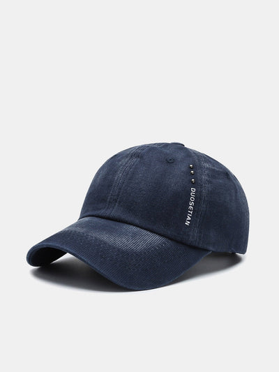 Rivet Solid Color Washed Distressed Baseball Cap