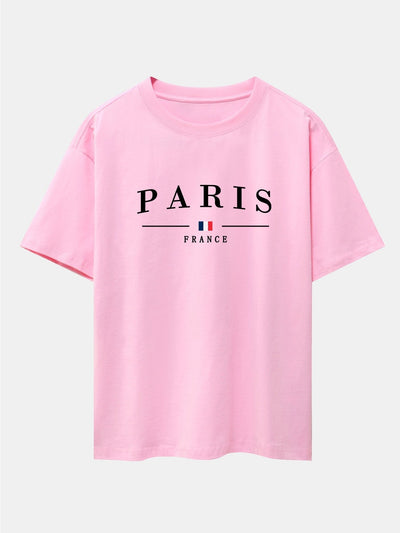 Paris Print Drop Shoulder Oversize T-Shirt
