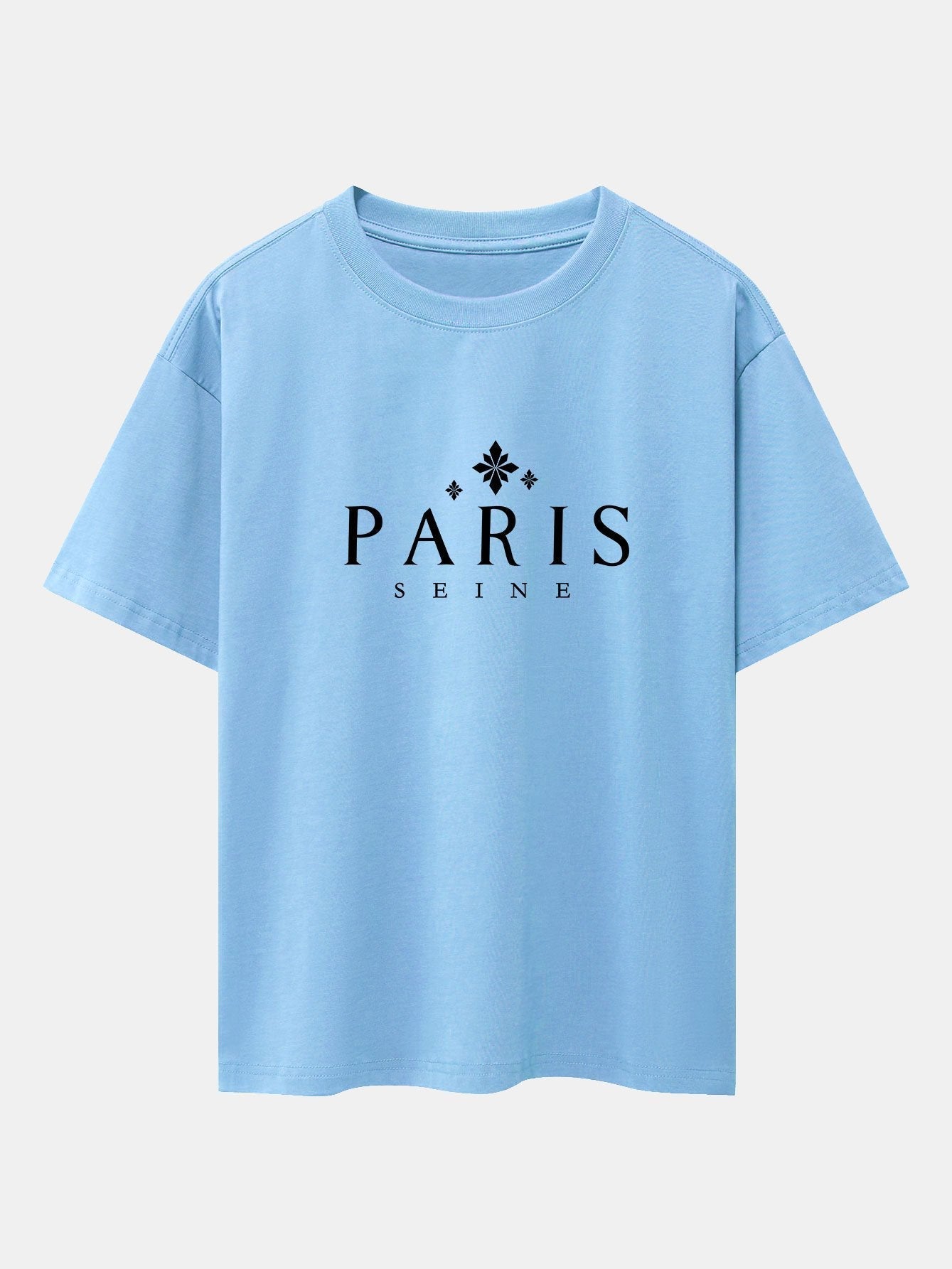 Paris City Print Drop Shoulder Oversize T-Shirt