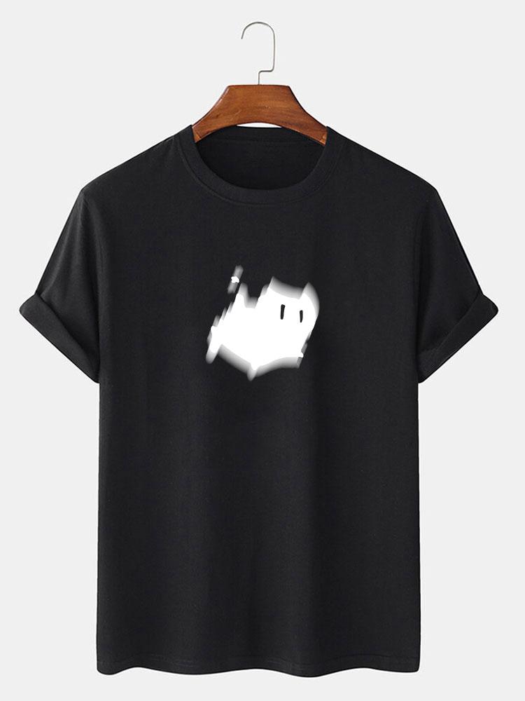 Scared Cat Print T-Shirt