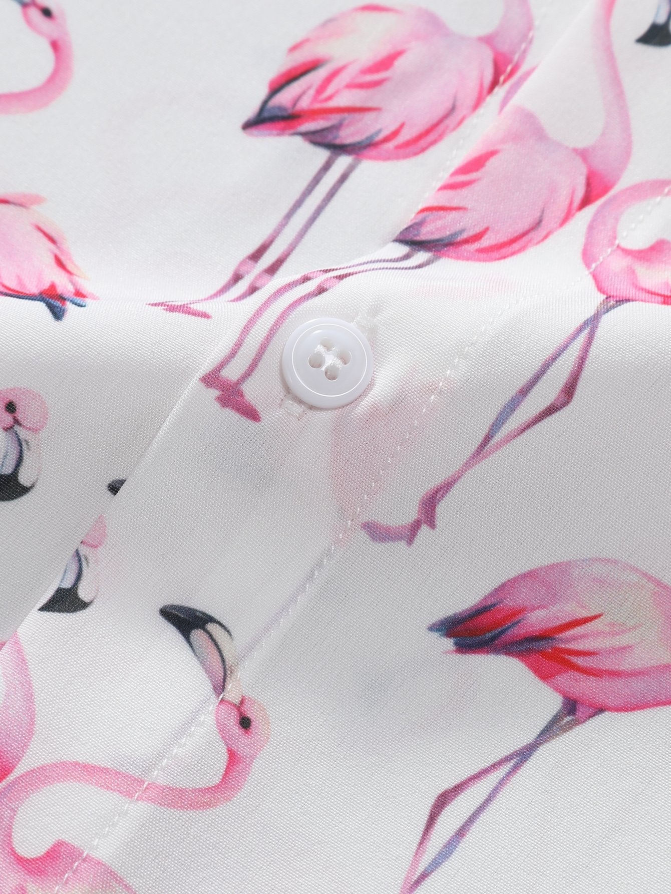 Flamingo Print Button Up Shirt