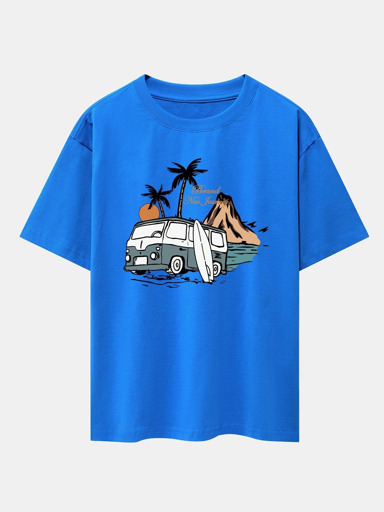 Car Island Print Drop Shoulder Oversize T-Shirt