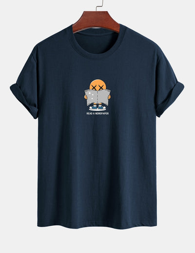 Regular Fit Reading Print Cotton T-Shirt