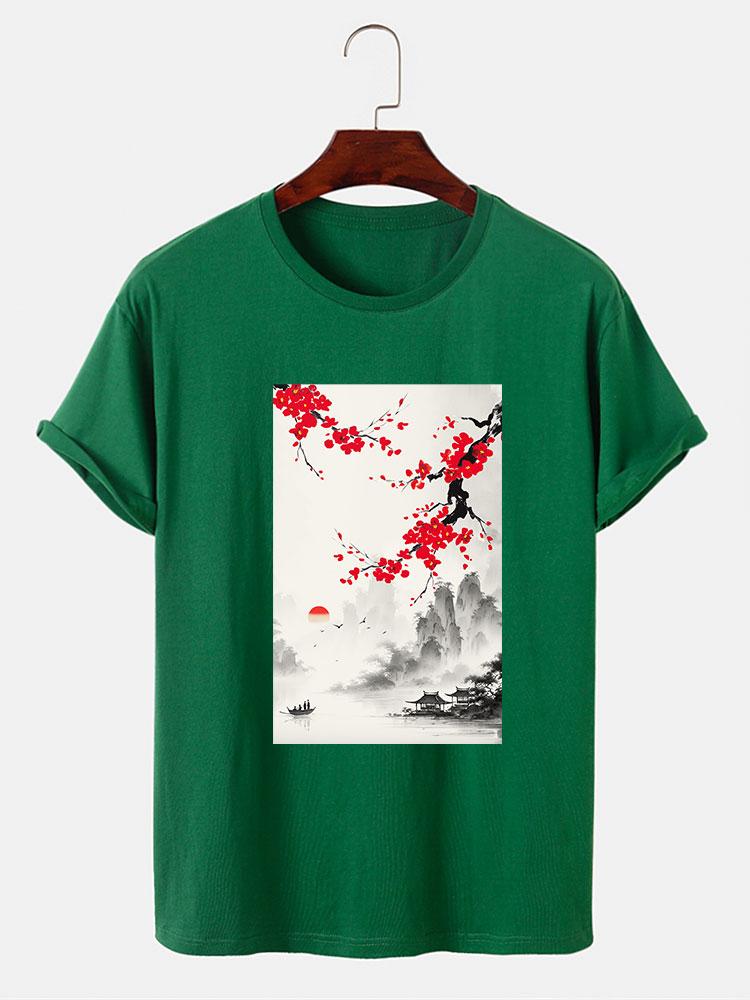 Ink Landscape Print T-Shirt