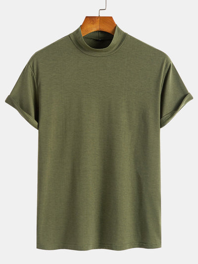 Short Sleeve Mock Neck T-Shirt