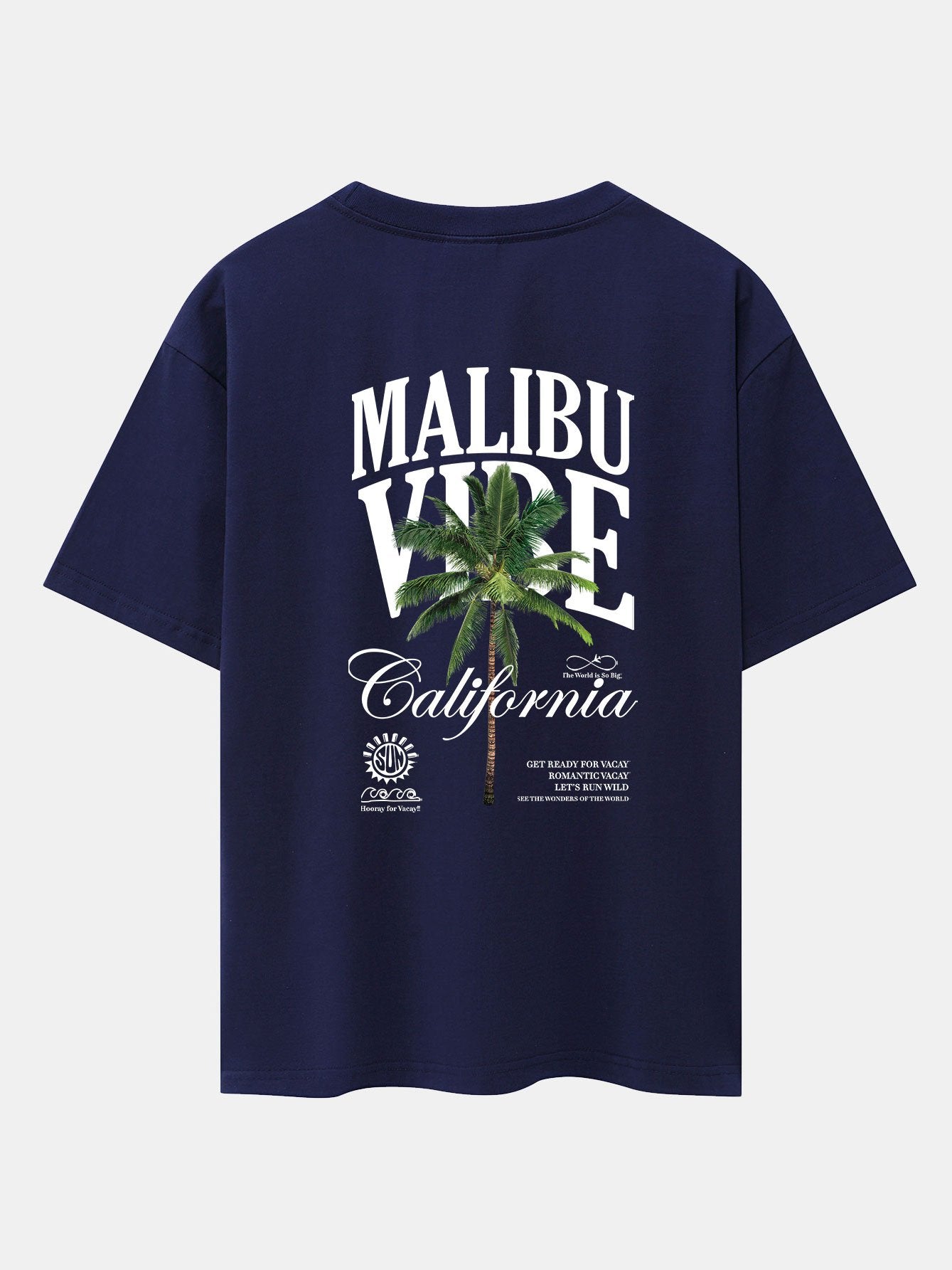 California Palm Tree Back Print Drop Shoulder Oversize T-Shirt