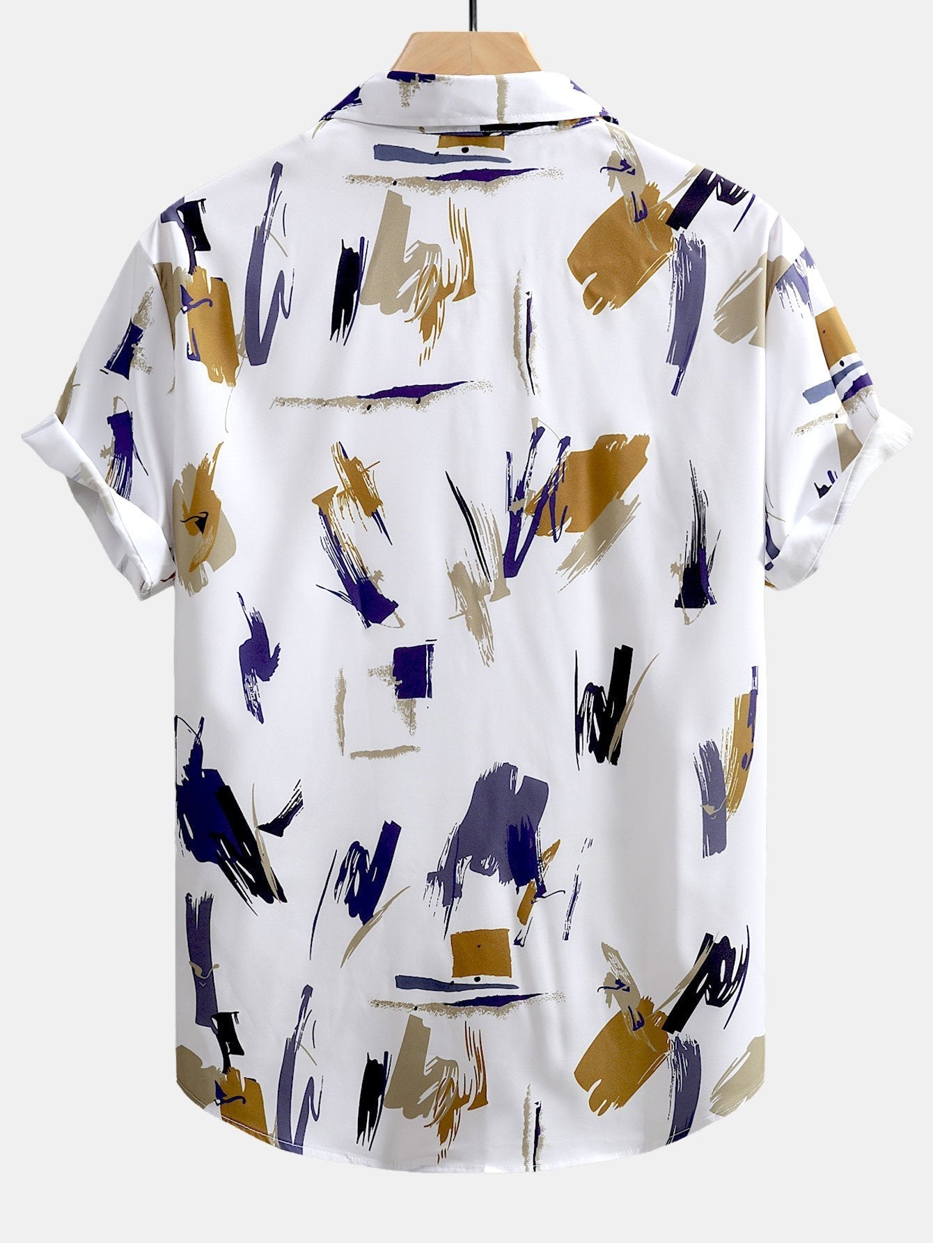 Brushstroke Print Button Up Shirt