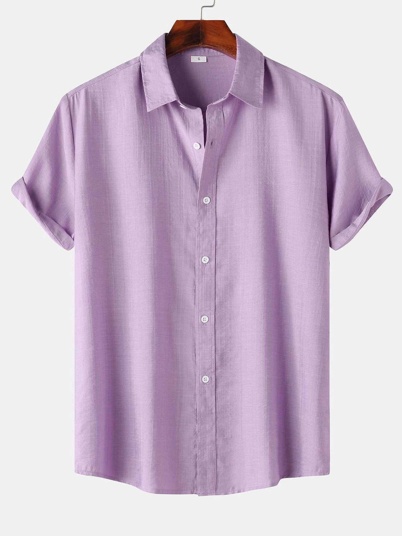 Short Sleeve Textured Button Up Shirt