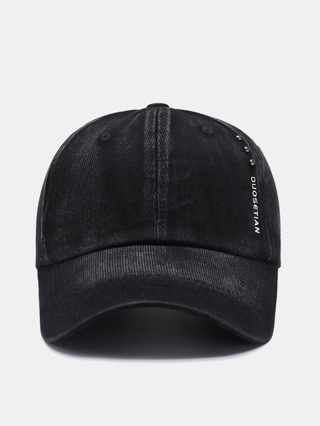 Rivet Solid Color Washed Distressed Baseball Cap