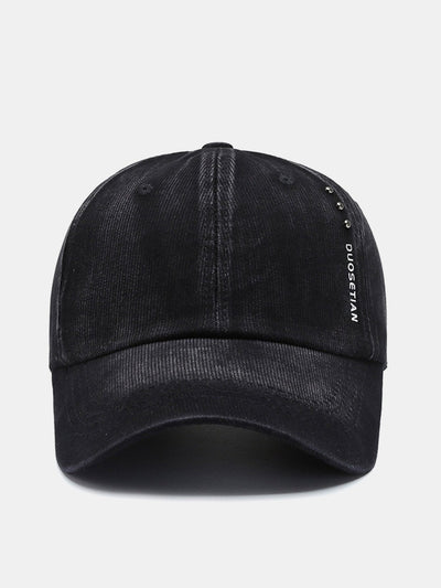 Rivet Solid Color Washed Distressed Baseball Cap