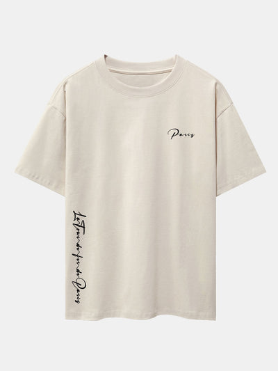 Paris Print Drop Shoulder Oversize T-Shirt