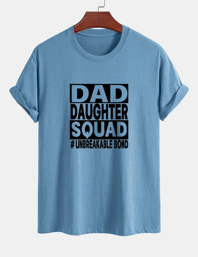 Regular Fit Dad And Daughter Squad Print Cotton T-Shirt