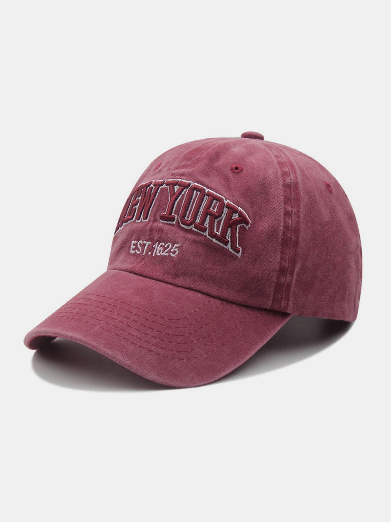 New York Embroidery Washed Distressed Cotton Baseball Cap