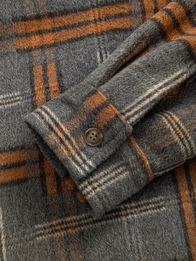 Relax Fit Heavy Weight Flannel Plaid Hooded Shirt