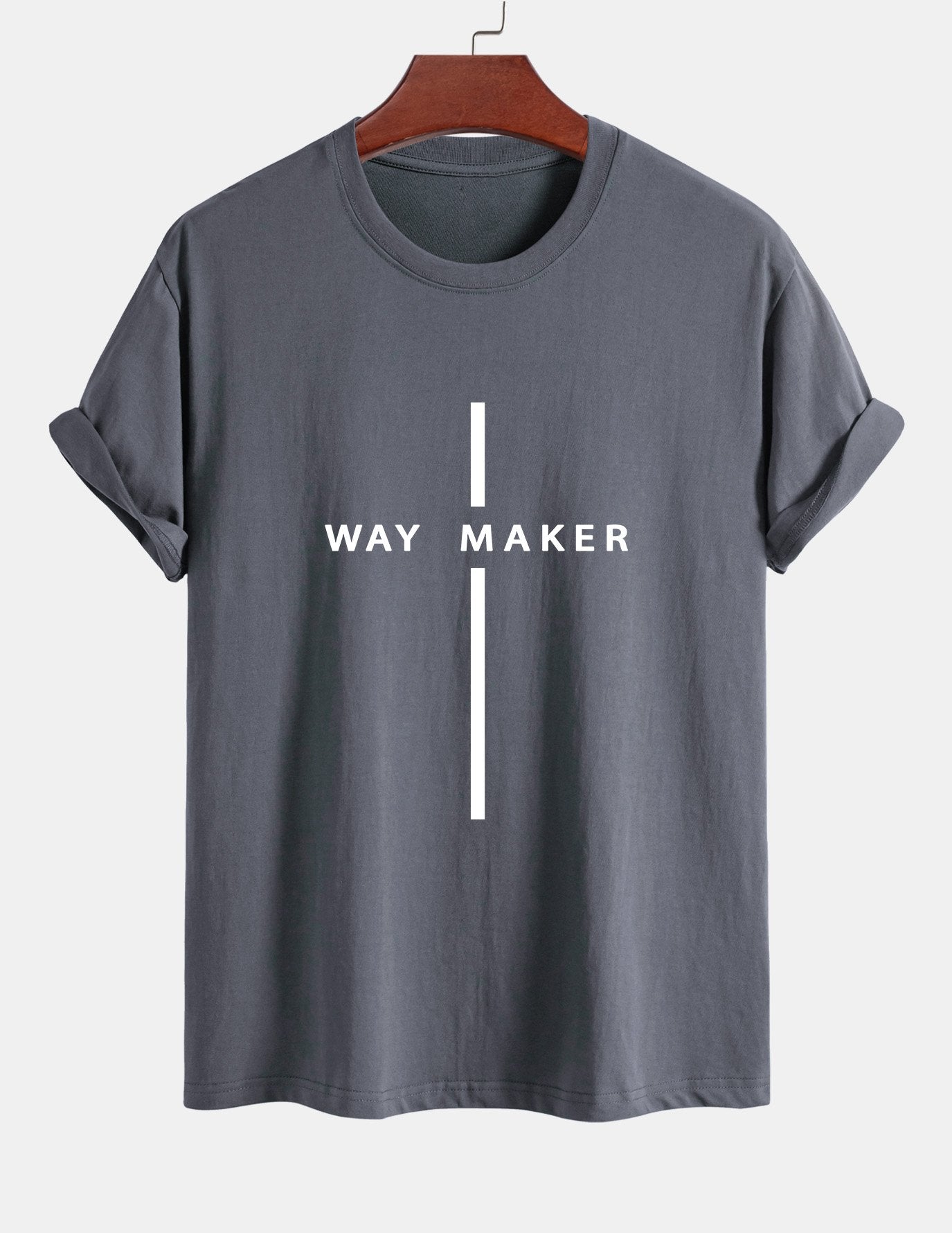 Regular Fit Way Maker Stripe Print Cotton T-Shirt