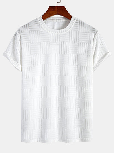 Muscle Fit Striped jacquard towelling T-shirt