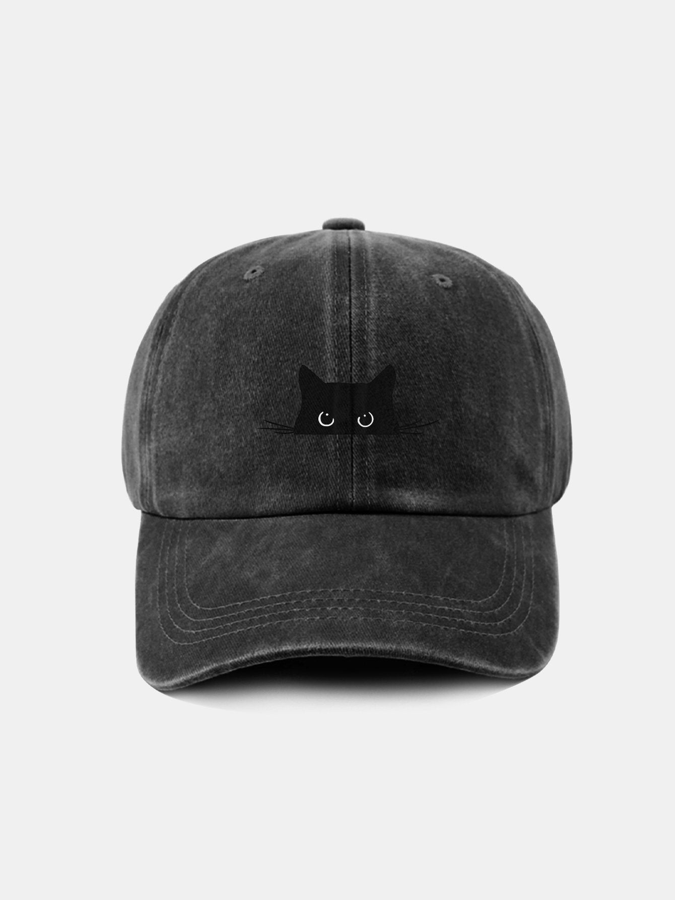 Cat Pattern Casual Washed Cotton Baseball Cap