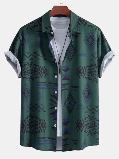 Aztec Geometric Print Shirt