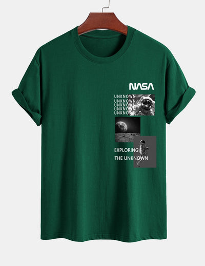 Regular Fit NASA Moon Landing Print Cotton T-Shirt