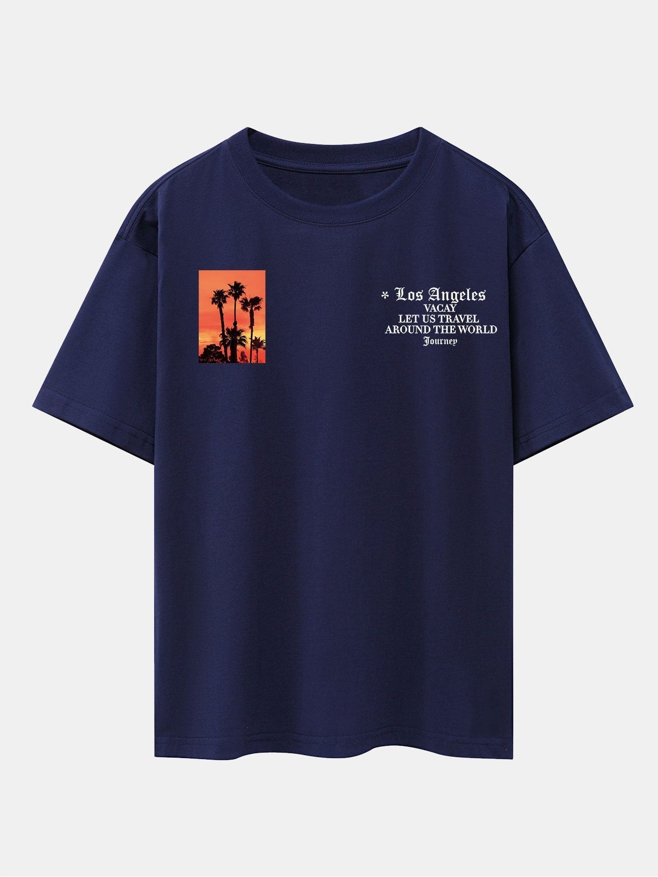Palm Tree Slogan Print Drop Shoulder Oversize T-Shirt
