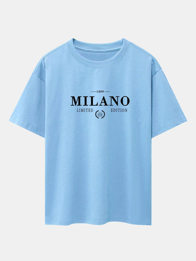 Milano Print Drop Shoulder Oversize T-Shirt