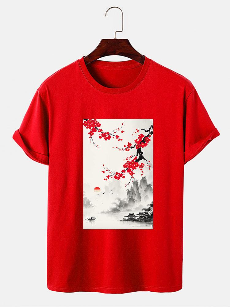 Ink Landscape Print T-Shirt