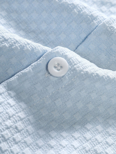 Checkerboard Jacquard Button Up Shirt