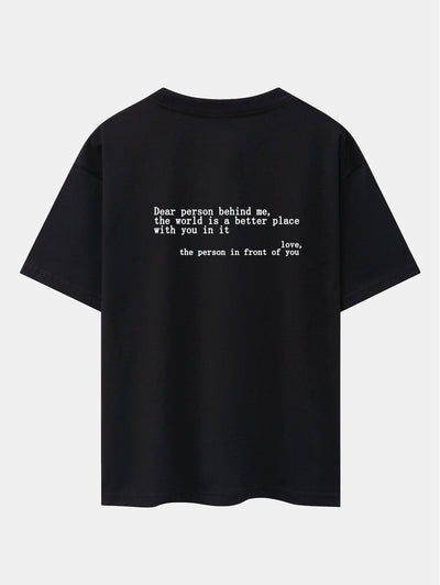 Slogan Back Print Drop Shoulder Oversize T-Shirt