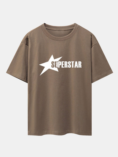 Superstar Print Drop Shoulder Oversize T-Shirt