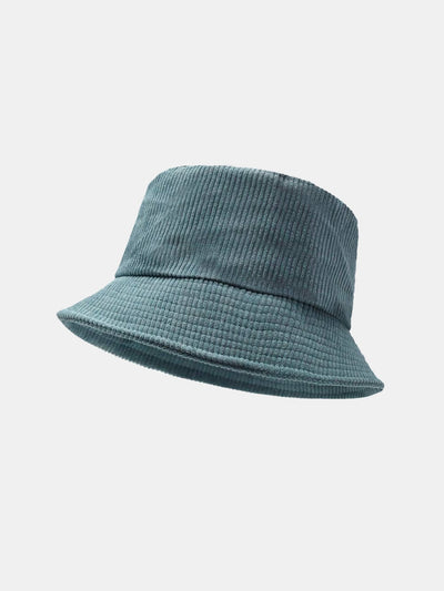 Solid Color Check Corduroy Bucket Hat