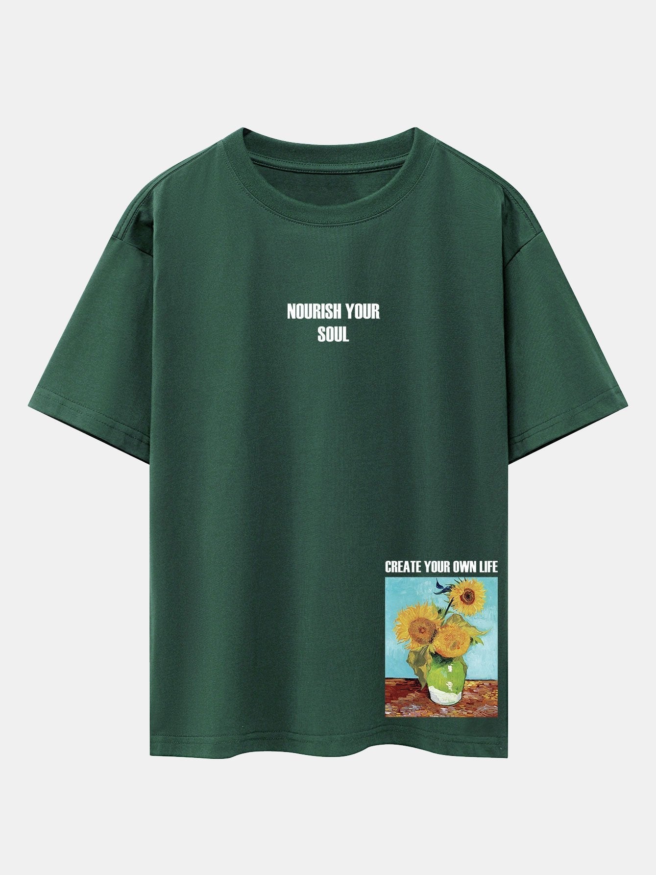 Sunflower Slogan Print Drop Shoulder Oversize T-Shirt