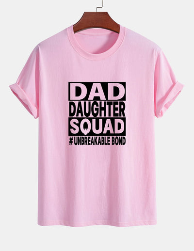 Regular Fit Dad And Daughter Squad Print Cotton T-Shirt