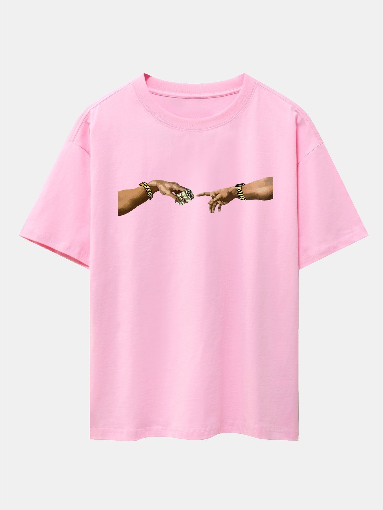 Cash Hand Print Drop Shoulder Oversize T-Shirt