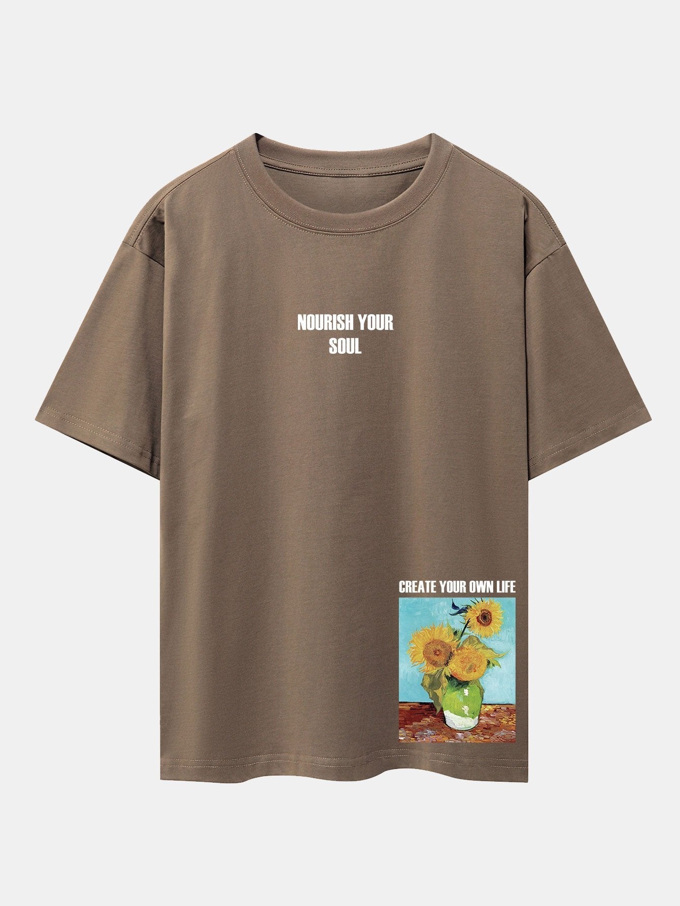 Sunflower Slogan Print Drop Shoulder Oversize T-Shirt