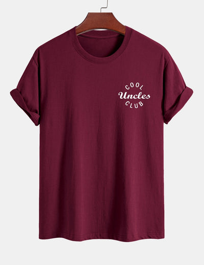 Regular Fit Cool Uncles Club Print Cotton T-Shirt
