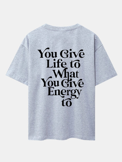 Slogan Back Print Drop Shoulder Oversize T-Shirt