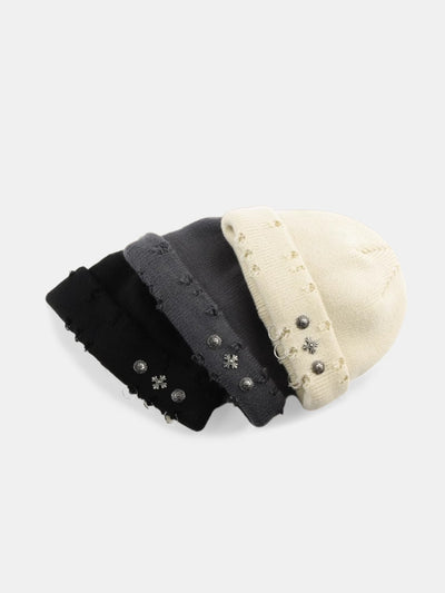 Hip Hop Vintage Cross Rings Knit Beanie Hat