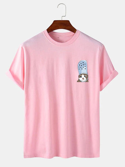 Crying Cat in a Croc Print T-Shirt