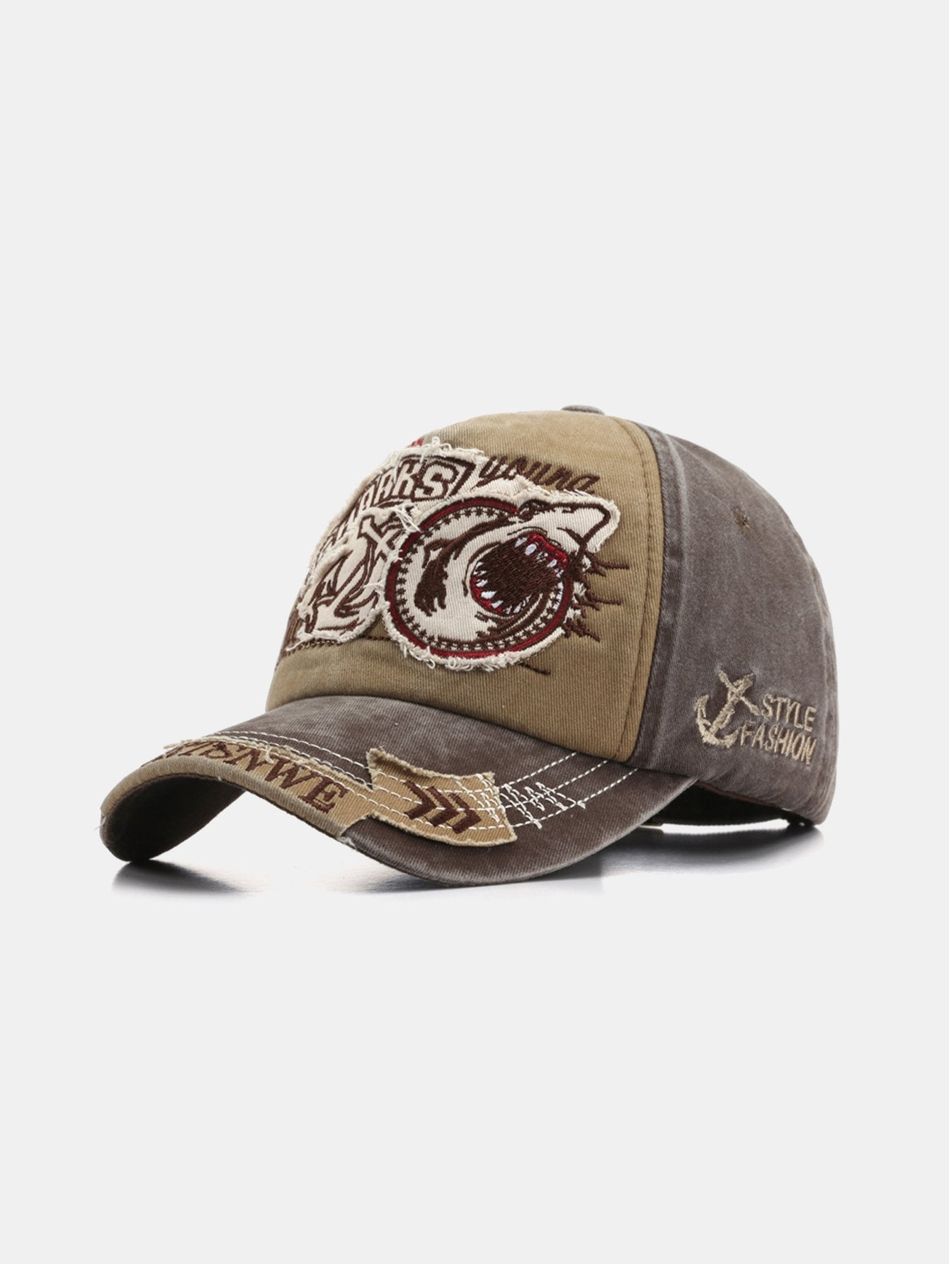 Hip Hop Shark Embroidery Pattern Denim Baseball Cap