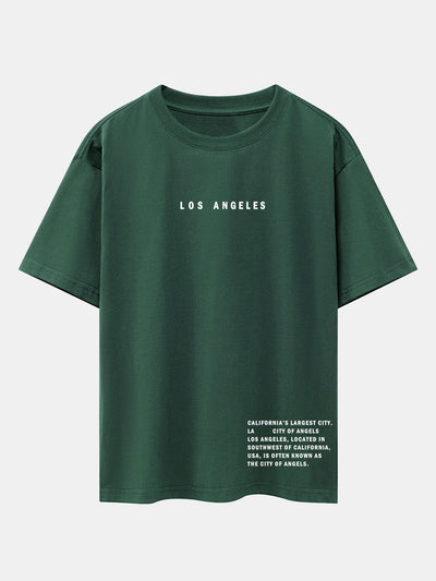 Los Angeles Slogan Print Drop Shoulder Oversize T-Shirt