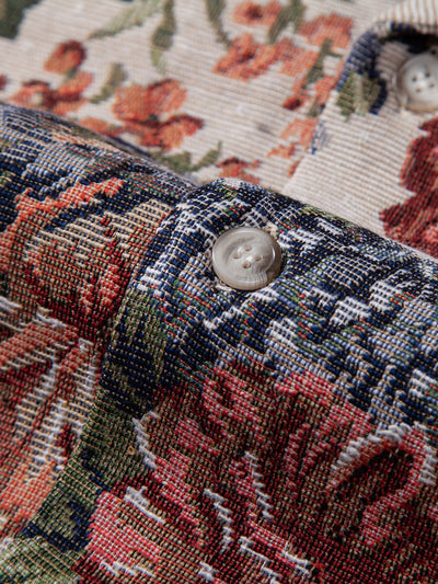 Floral Jacquard Cuban Shirt
