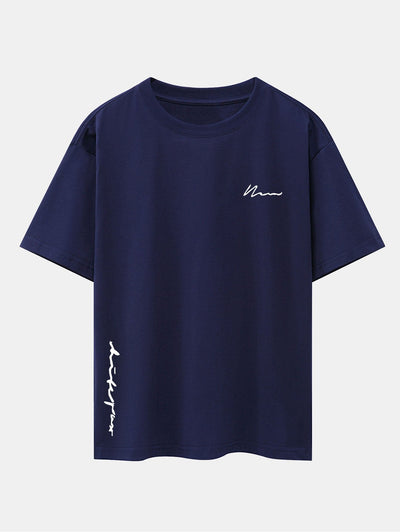 Slogan Print Drop Shoulder Oversize T-Shirt