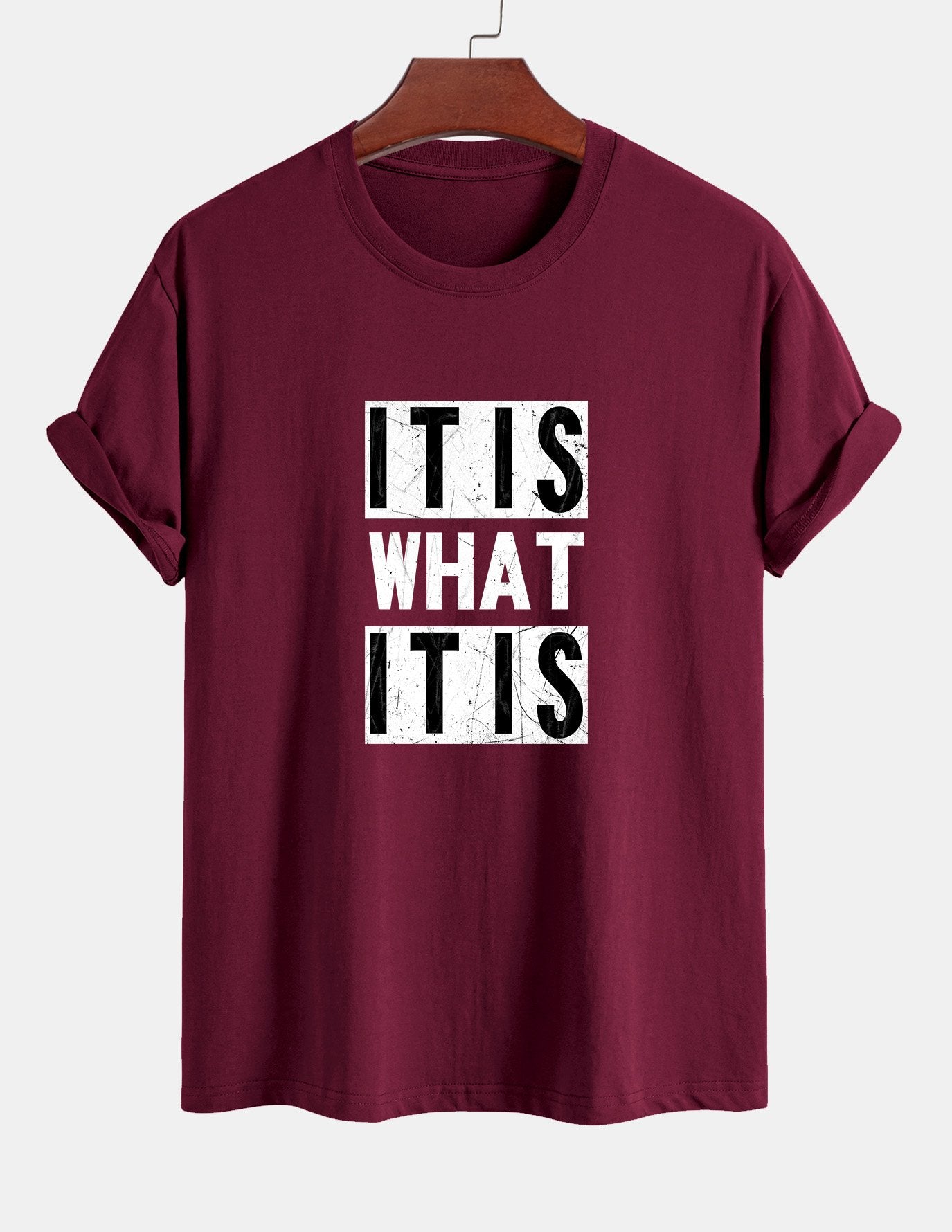 Regular Fit It Is What It Is Print Cotton T-Shirt